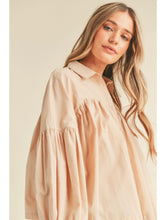 Load image into Gallery viewer, Sand Beige Button Down Babydoll Top

