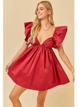 Load image into Gallery viewer, Crimson Poplin Tie Back Dress
