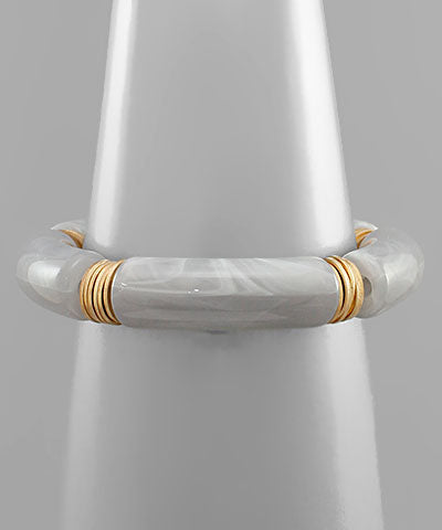 Light Grey Resin 5 Disc Bracelet