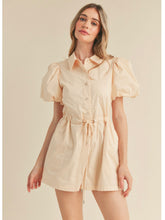 Load image into Gallery viewer, Beige Puff Sleeve Romper
