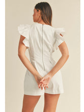 Load image into Gallery viewer, Off White Ruffle Sleeve Romper

