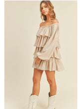 Load image into Gallery viewer, Light Taupe Tiered Ruffle Dress
