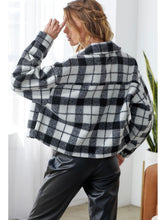 Load image into Gallery viewer, Black &amp; White Plaid Jacket
