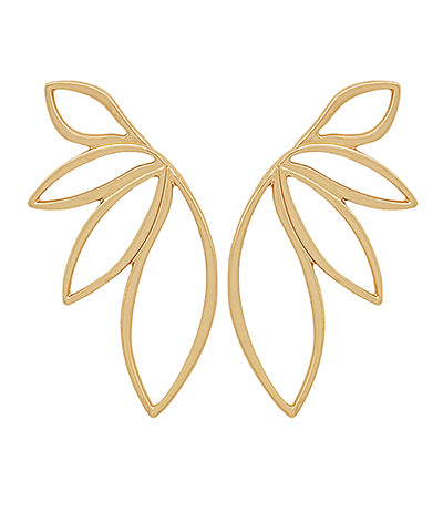 Matte Gold Open Flower Earrings
