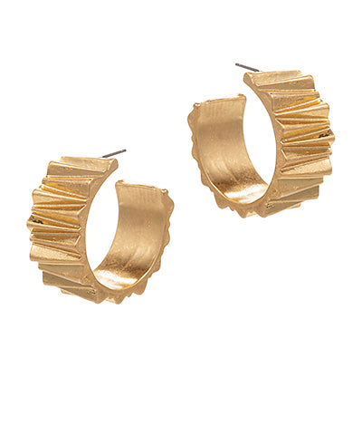 Gold Textured Hoops