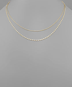 Gold Two Chain Layered Necklace