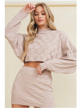 Load image into Gallery viewer, Taupe Textured High Waisted Skirt
