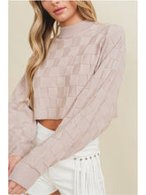Load image into Gallery viewer, Taupe Textured Crop Sweater
