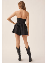 Load image into Gallery viewer, Black Strapless Bow Romper
