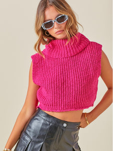 Hot Pink Sleeveless Sweater
