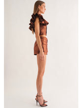 Load image into Gallery viewer, Brown Hailey Flutter Sleeve Top
