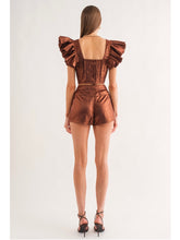 Load image into Gallery viewer, Brown Hailey Flutter Sleeve Top
