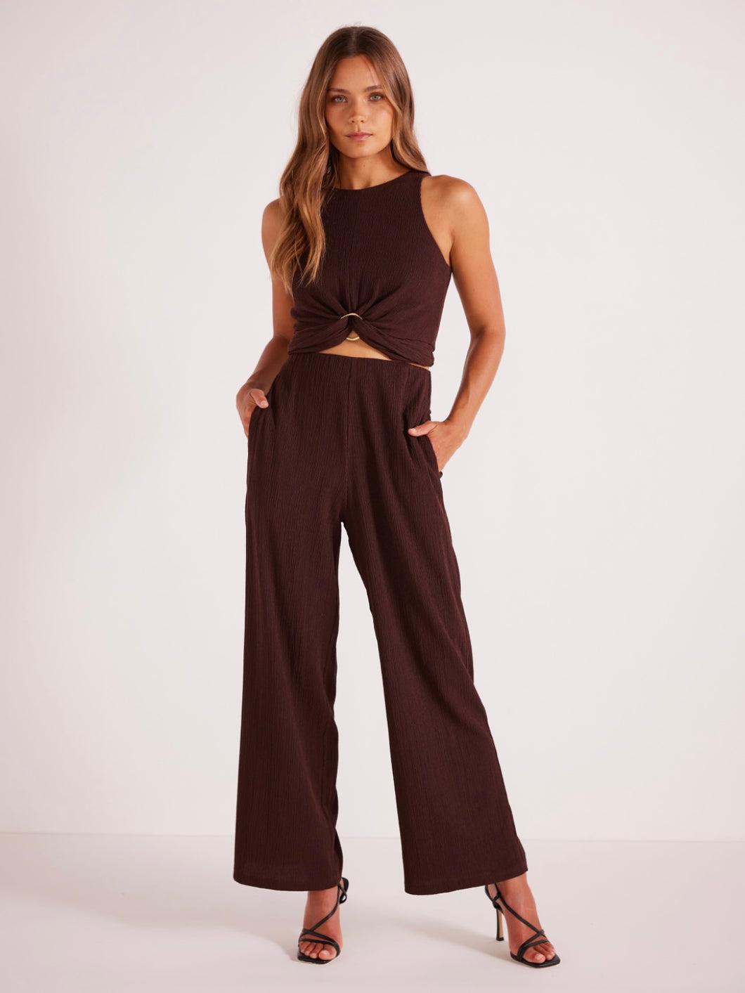 MinkPink Chocolate Unity Ring Tank