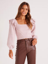 Load image into Gallery viewer, MinkPink Lilac Adele Ruffle Sweater

