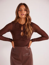 Load image into Gallery viewer, MinkPink Chocolate Allure Mesh Top
