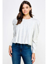 Load image into Gallery viewer, Light Heather Grey Pleated Top
