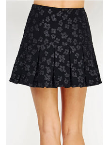 Black Floral Jacquard Skirt