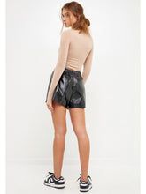 Load image into Gallery viewer, Black Shiny Faux Leather Shorts
