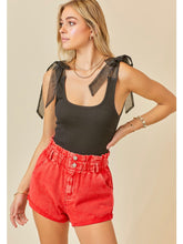 Load image into Gallery viewer, Black Tie Shoulder Bodysuit
