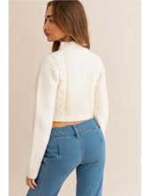 Load image into Gallery viewer, White Mock Neck Crop Sweater
