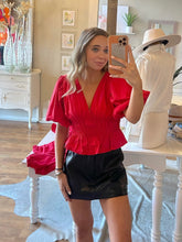 Load image into Gallery viewer, Black Faux Leather Skort
