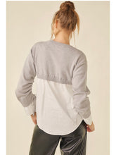 Load image into Gallery viewer, Heather Grey &amp; White Sweater Top
