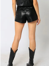 Load image into Gallery viewer, Black Faux Leather Shorts
