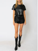 Load image into Gallery viewer, Black Faux Leather Shorts
