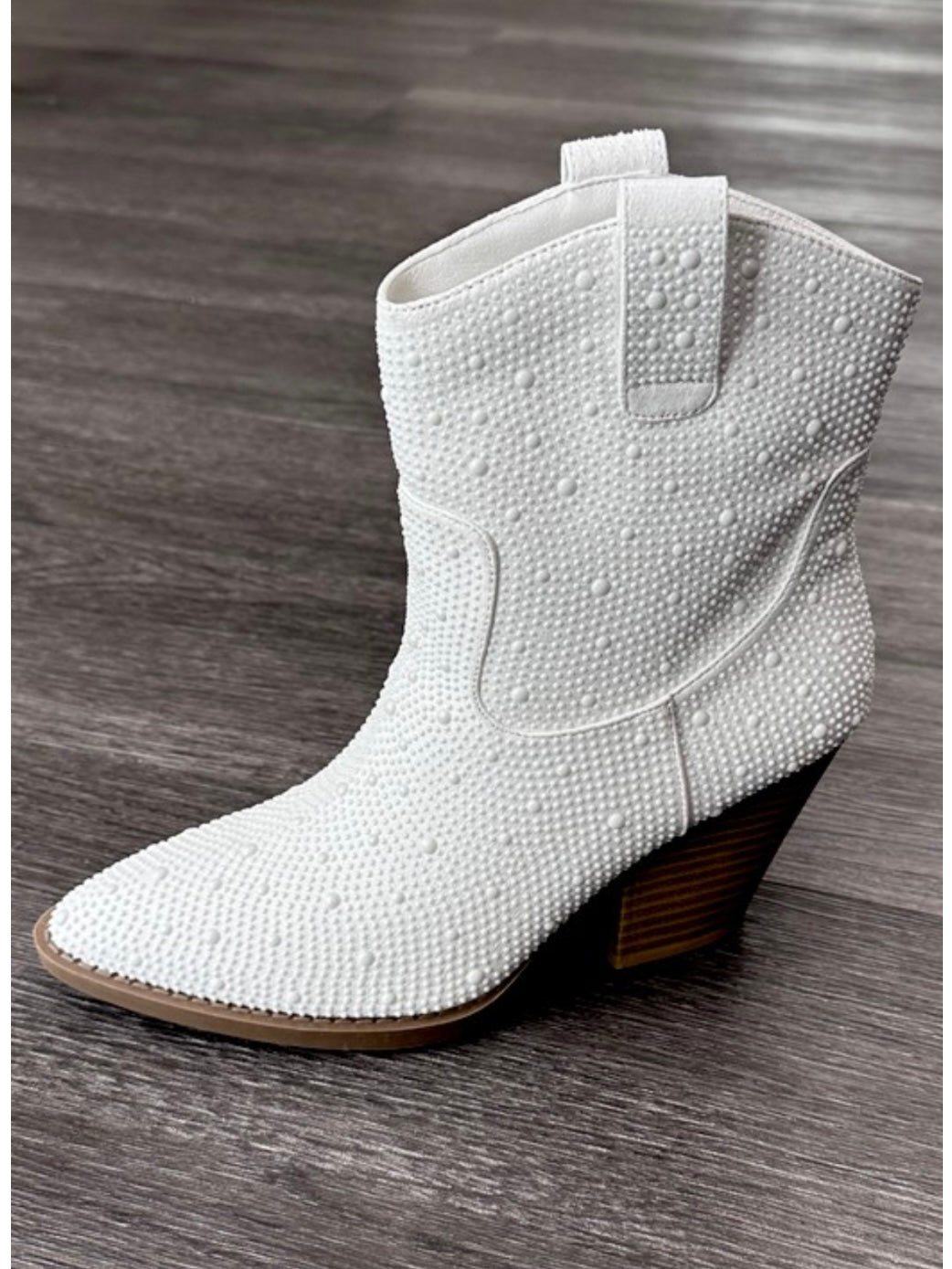 Ivory Studded Booties