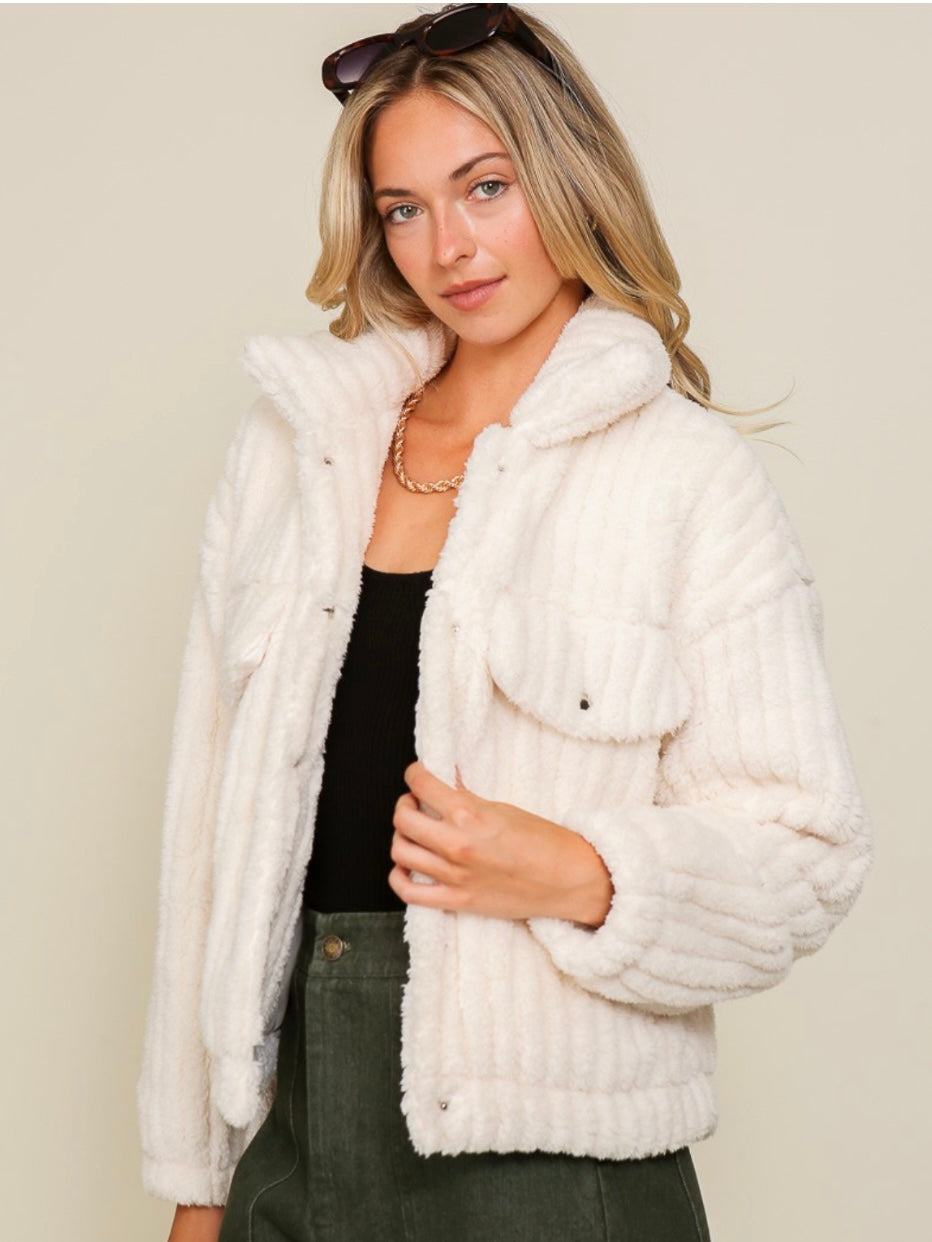 Cream Teddy Jacket