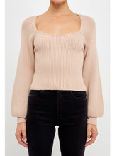 Load image into Gallery viewer, Beige Sweetheart Knit Top
