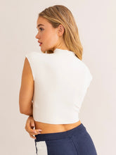 Load image into Gallery viewer, White High Neck Sweater Top
