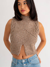 Load image into Gallery viewer, Mocha Cutout Sleeveless Sweater

