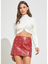 Load image into Gallery viewer, Ivory Crop Ribbed Knit Top
