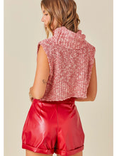 Load image into Gallery viewer, Red Multi Cropped Sweater Top
