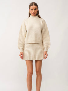 Cream Gabrielle Mini Skirt