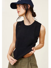 Load image into Gallery viewer, Black Open Back Sleeveless Sweater
