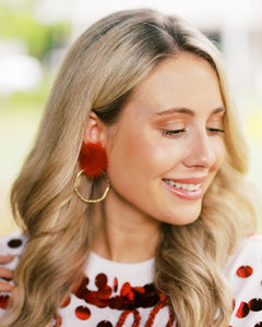 Red Gameday Puff Hoops