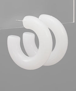 White 40MM Acrylic Tube Hoops