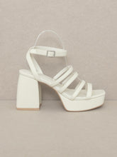 Load image into Gallery viewer, Cream Strappy Platform Heels
