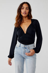 Free People Black In Your Arms Bodysuit