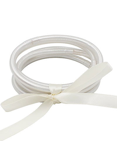 White Tube Jelly Bangle Set