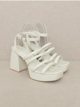 Load image into Gallery viewer, Cream Strappy Platform Heels
