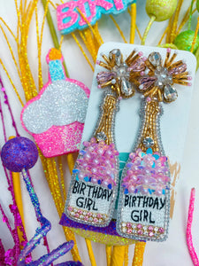 Birthday Queen Bottle Earrings