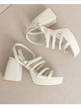 Load image into Gallery viewer, Cream Strappy Platform Heels
