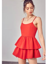Load image into Gallery viewer, Red Ruffle Tiered Romper
