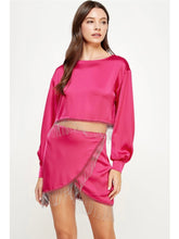 Load image into Gallery viewer, Fuchsia Sequin Fringe Skirt
