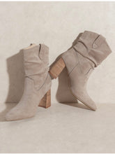 Load image into Gallery viewer, Taupe Suede Western Bootie
